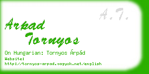 arpad tornyos business card